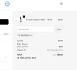 WELCOME15 coupon verification screenshot