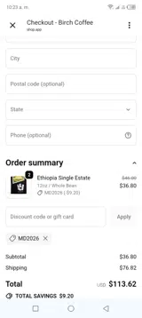 Md2026 coupon verification screenshot