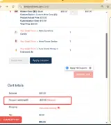 WELCOME20 coupon verification screenshot