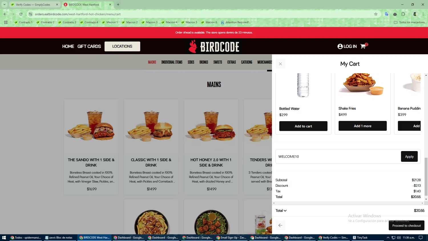 BIRDCODE checkout page showing BIRDCODE promo code box | Screenshot taken by SimplyCodes community member on Nov 27, 2024