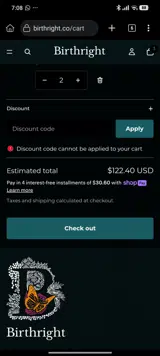 Birthright coupon verification screenshot