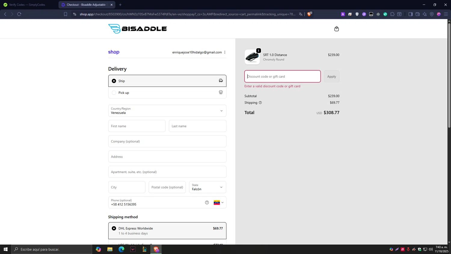 BiSaddle discount code screenshot showing code TRIATLETEN15 applied at BiSaddle checkout page. Uploaded by SimplyCodes community member Tragedy on Oct 11, 2025