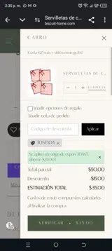 Toast coupon verification screenshot