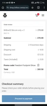 FREEDOM coupon verification screenshot
