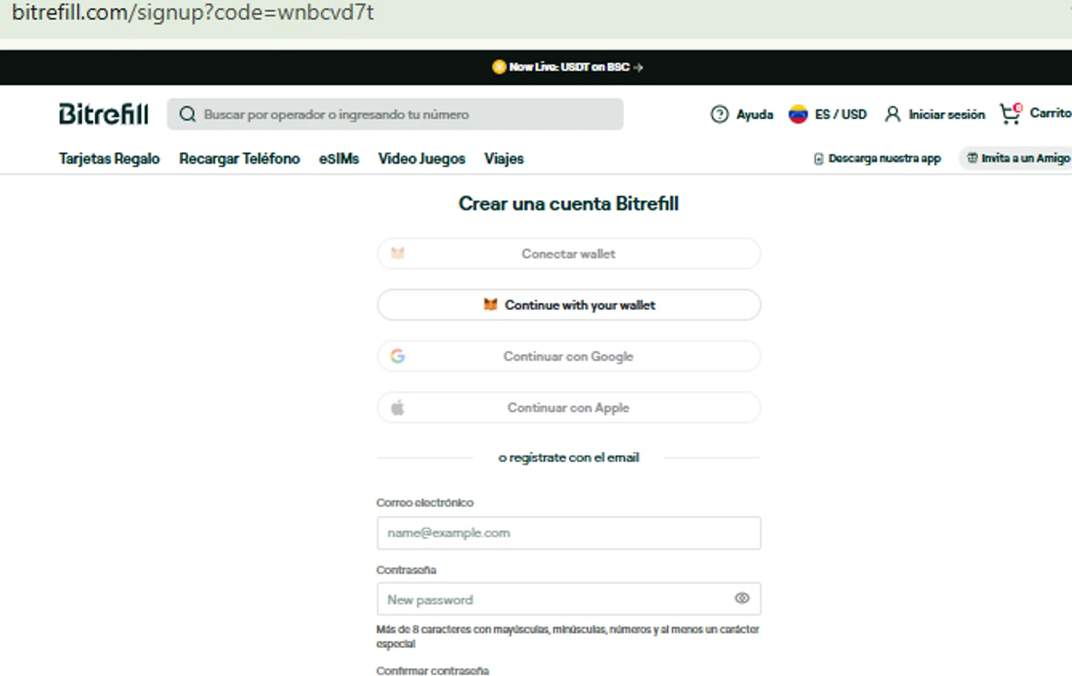 Bitrefill promo code screenshot showing code wnbcvd7t applied at Bitrefill checkout page. Uploaded by SimplyCodes community member CashMaestro9337 on Jul 6, 2025