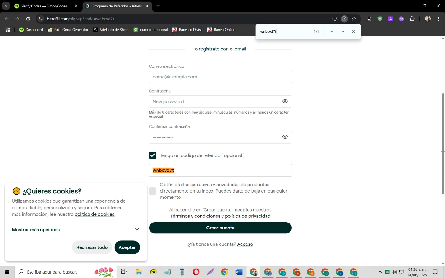 Bitrefill checkout page showing Bitrefill promo code box | Screenshot taken by SimplyCodes community member on Jun 14, 2025