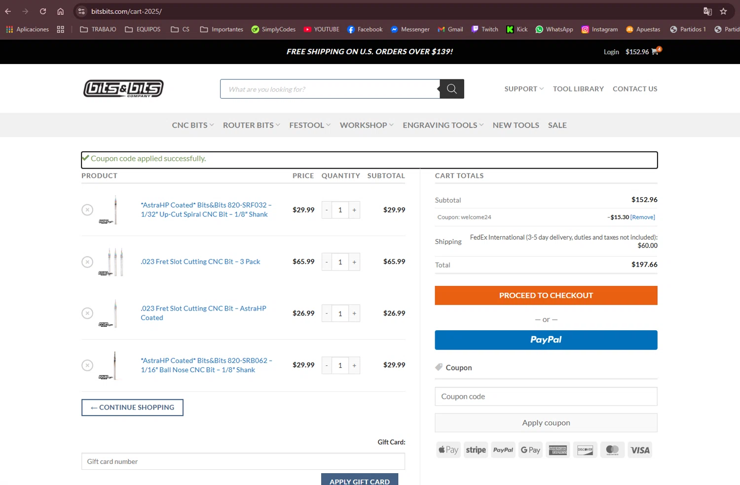 Bits & Bits Company promo code screenshot showing code WELCOME24 applied at Bits & Bits Company checkout page. Uploaded by SimplyCodes community member kelvinsuarez88 on Jun 10, 2025