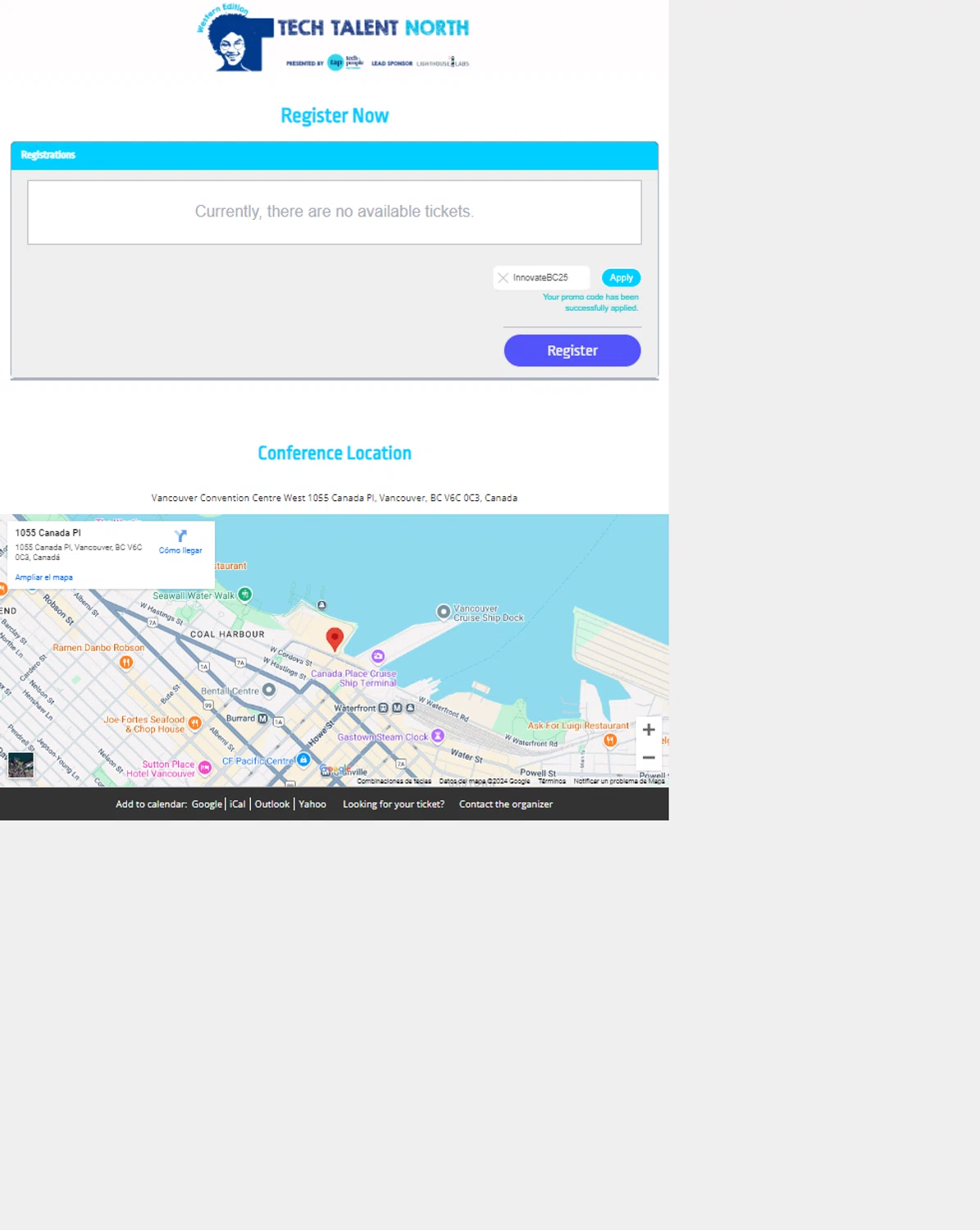 Bizzabo promo code screenshot showing code InnovateBC25 applied at Bizzabo checkout page. Uploaded by SimplyCodes community member TraxoGamer on Dec 27, 2024