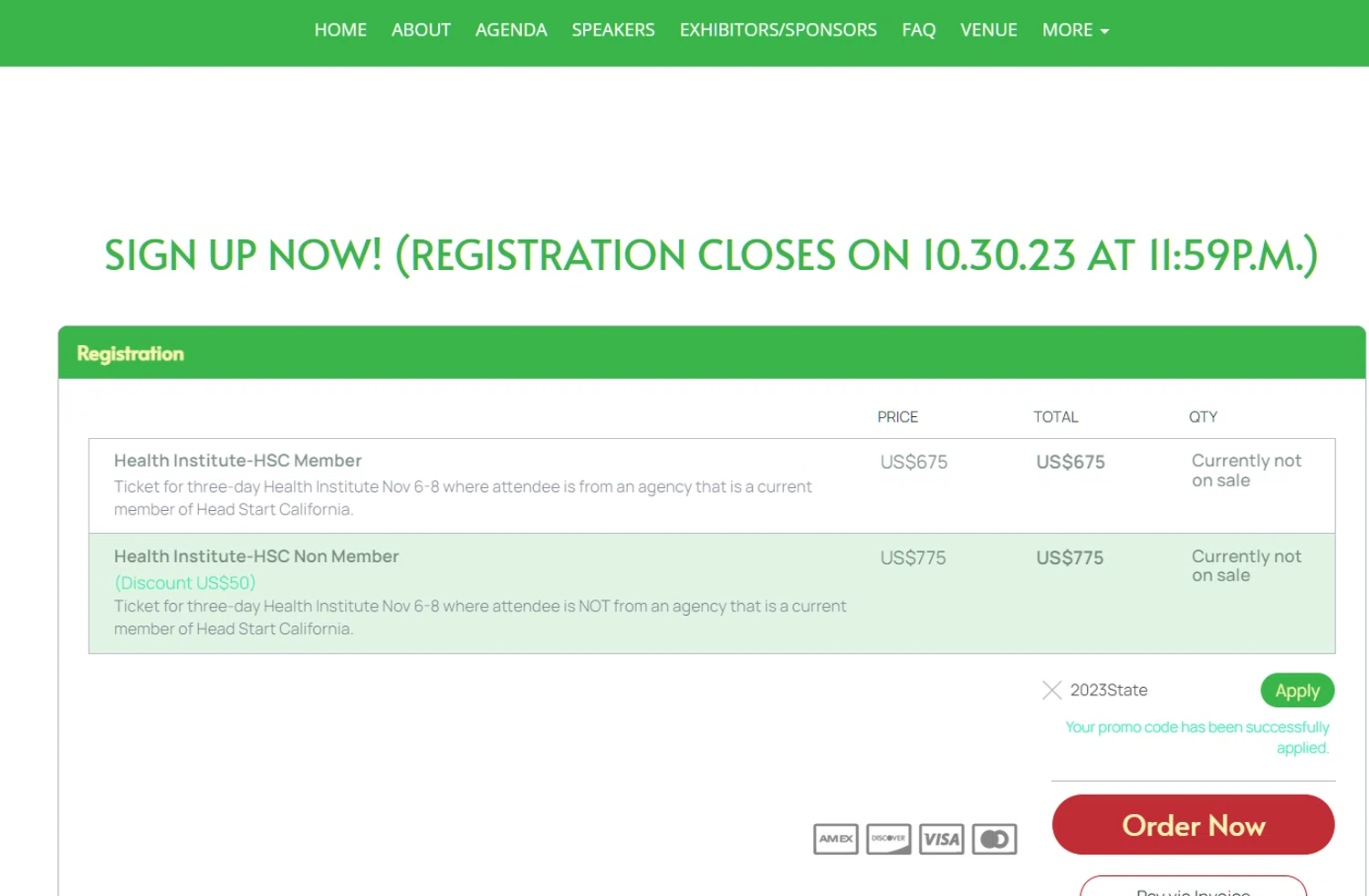 Bizzabo promo code screenshot showing code 2023State applied at Bizzabo checkout page. Uploaded by SimplyCodes community member Leober on Jun 29, 2025
