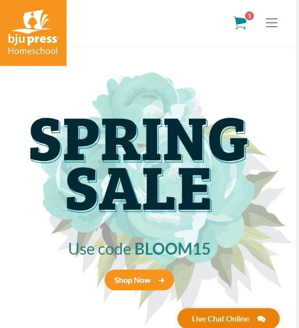 BJU Press Homeschool checkout page showing BJU Press Homeschool promo code box | Screenshot taken by SimplyCodes community member on Mar 16, 2022