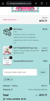 DB coupon verification screenshot