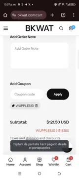 bkwat coupon verification screenshot