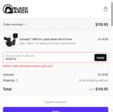 Black Arch Holsters coupon verification screenshot