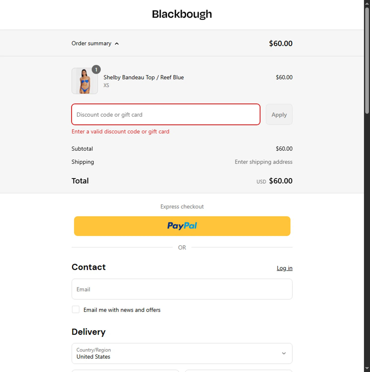Blackbough Swim discount code screenshot showing code LILY10 applied at Blackbough Swim checkout page. Uploaded by SimplyCodes community member Alejandra10 on Jul 10, 2025