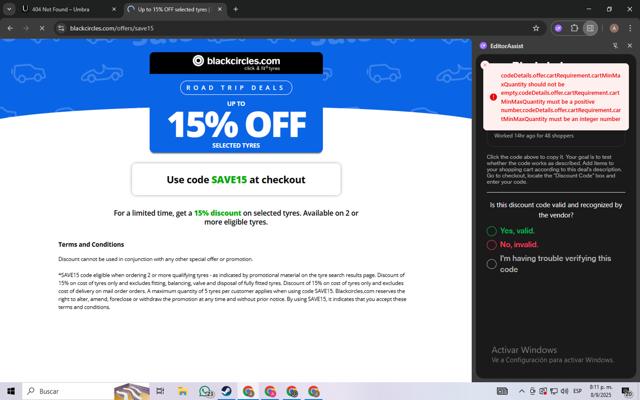 Blackcircles.com checkout page showing Blackcircles.com discount code box | Screenshot taken by SimplyCodes community member on Sep 9, 2025