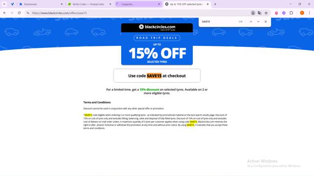 Blackcircles.com checkout page showing Blackcircles.com discount code box | Screenshot taken by SimplyCodes community member on Sep 8, 2025