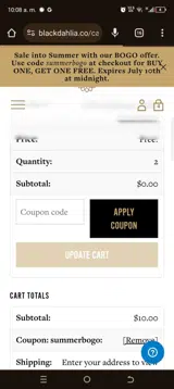 Summerbogo coupon verification screenshot