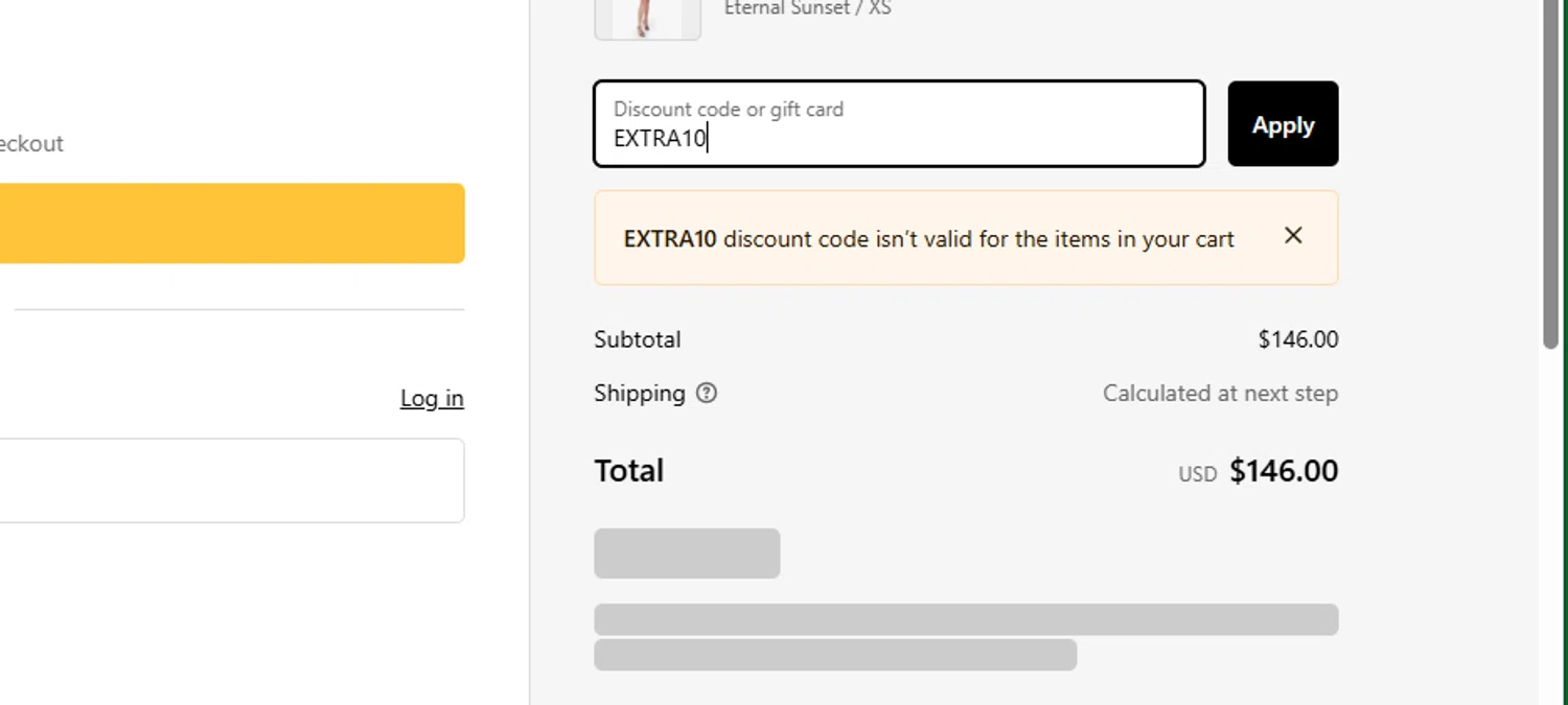 Black Halo coupon code screenshot showing code EXTRA10 applied at Black Halo checkout page. Uploaded by SimplyCodes community member chepipro on Feb 5, 2025