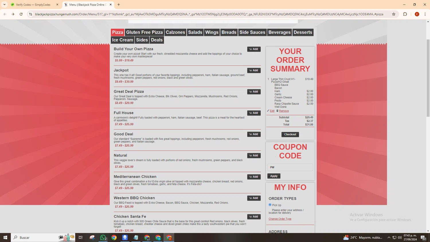 BlackJack Pizza Coupons - $2499 Off | January 2025