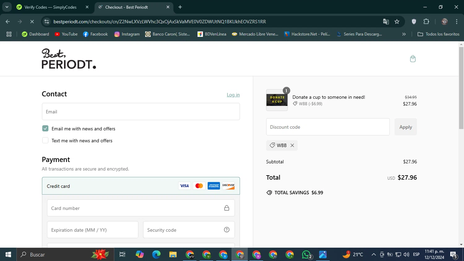 BlackLane checkout page showing BlackLane promo code box | Screenshot taken by SimplyCodes community member on Dec 13, 2024