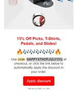 HAPPY4THOFJULY15% coupon verification screenshot