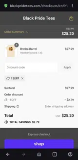 15OFF coupon verification screenshot