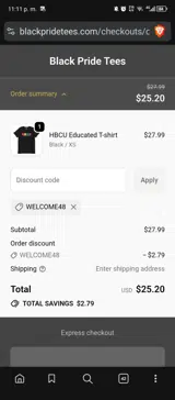 welcome48 coupon verification screenshot