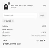 save20 coupon verification screenshot