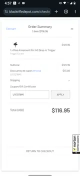 U117276M1 coupon verification screenshot