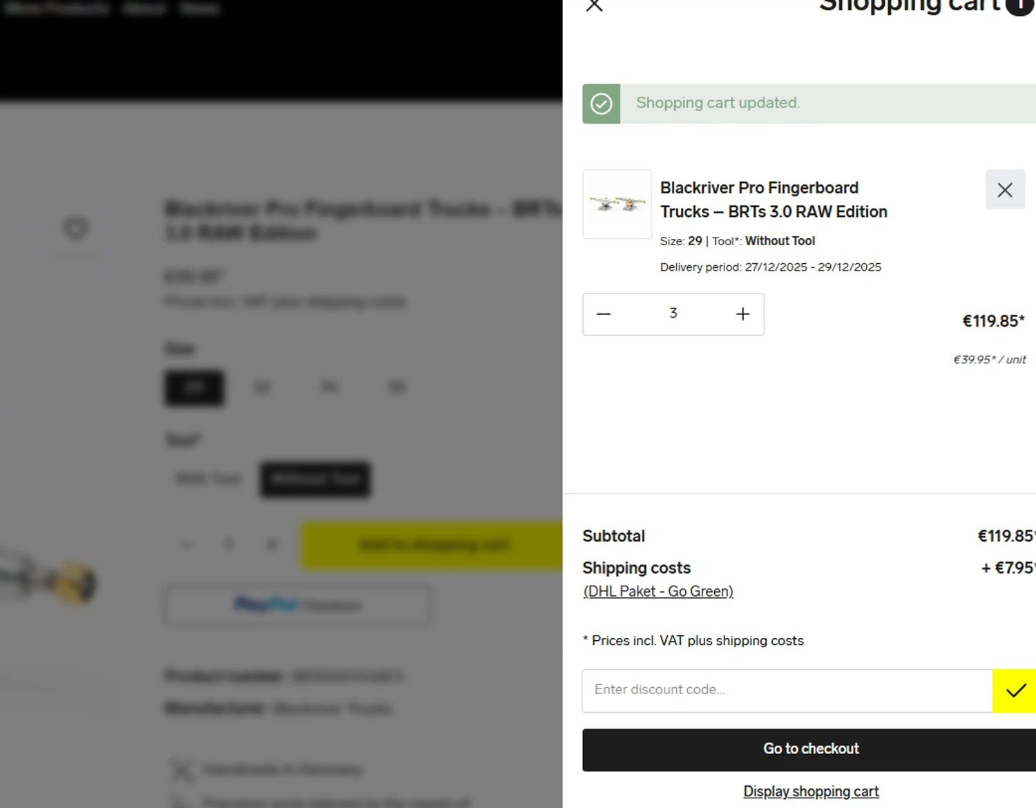 Blackriver promo code screenshot showing code BLACKRIVER5 applied at Blackriver checkout page. Uploaded by SimplyCodes community member Halanweik on Dec 25, 2025