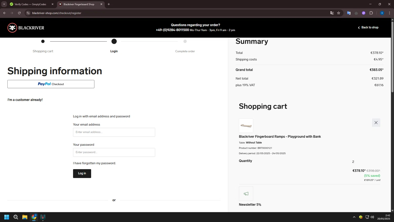 Blackriver checkout page showing Blackriver promo code box | Screenshot taken by SimplyCodes community member on May 20, 2025