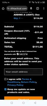 Blacksmith Tactical coupon verification screenshot
