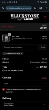 Blackstone Labs coupon verification screenshot