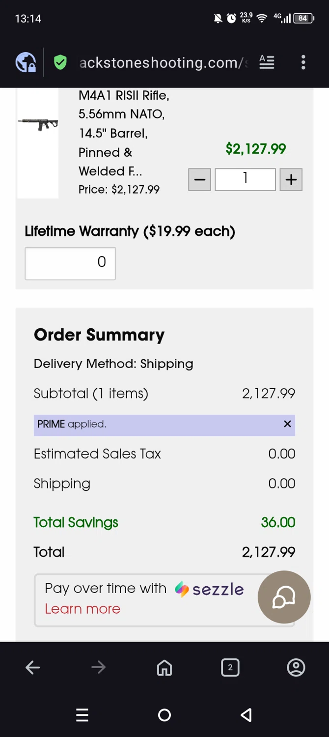 Blackstone Shooting checkout page showing Blackstone Shooting promo code box | Screenshot taken by SimplyCodes community member on Oct 7, 2025