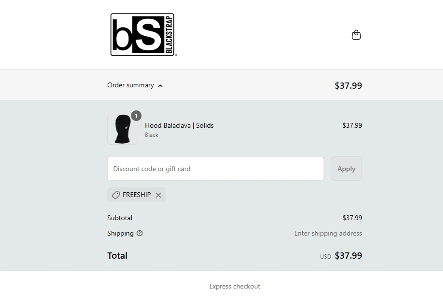 BlackStrap discount code screenshot showing code FREESHIP applied at BlackStrap checkout page. Uploaded by SimplyCodes community member SavvyLegend1586 on Apr 28, 2025