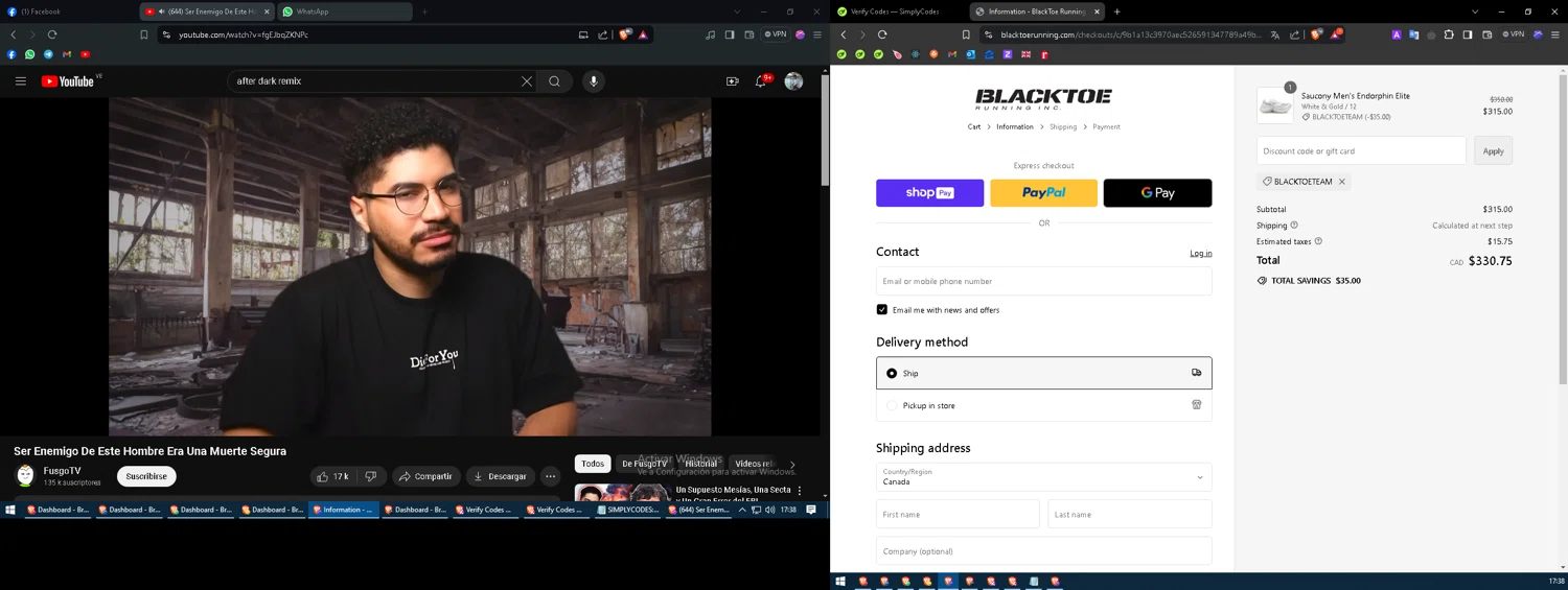 BlackToe Running checkout page showing BlackToe Running discount code box | Screenshot taken by SimplyCodes community member on Jun 24, 2024