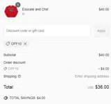 OFF10 coupon verification screenshot