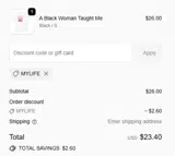 MYLIFE coupon verification screenshot