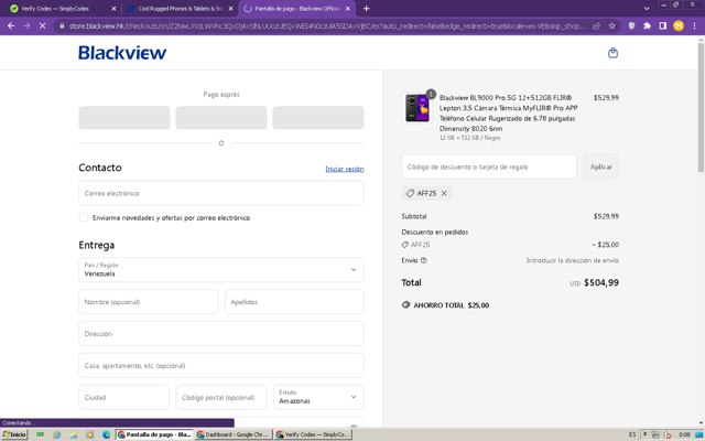 Blackview checkout page showing Blackview promo code box | Screenshot taken by SimplyCodes community member on Jun 13, 2025
