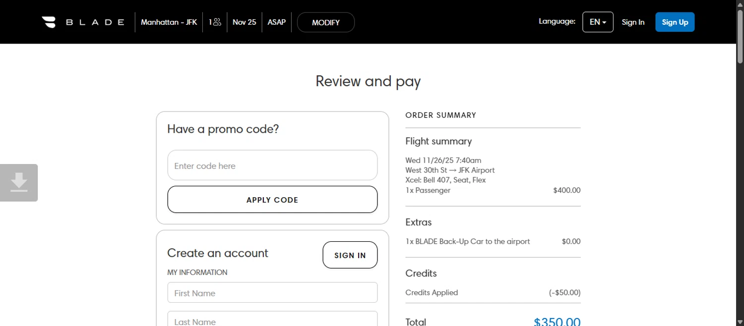 Blade promo code screenshot showing code VALERIEW781 applied at Blade checkout page. Uploaded by SimplyCodes community member 111111 on Nov 26, 2025