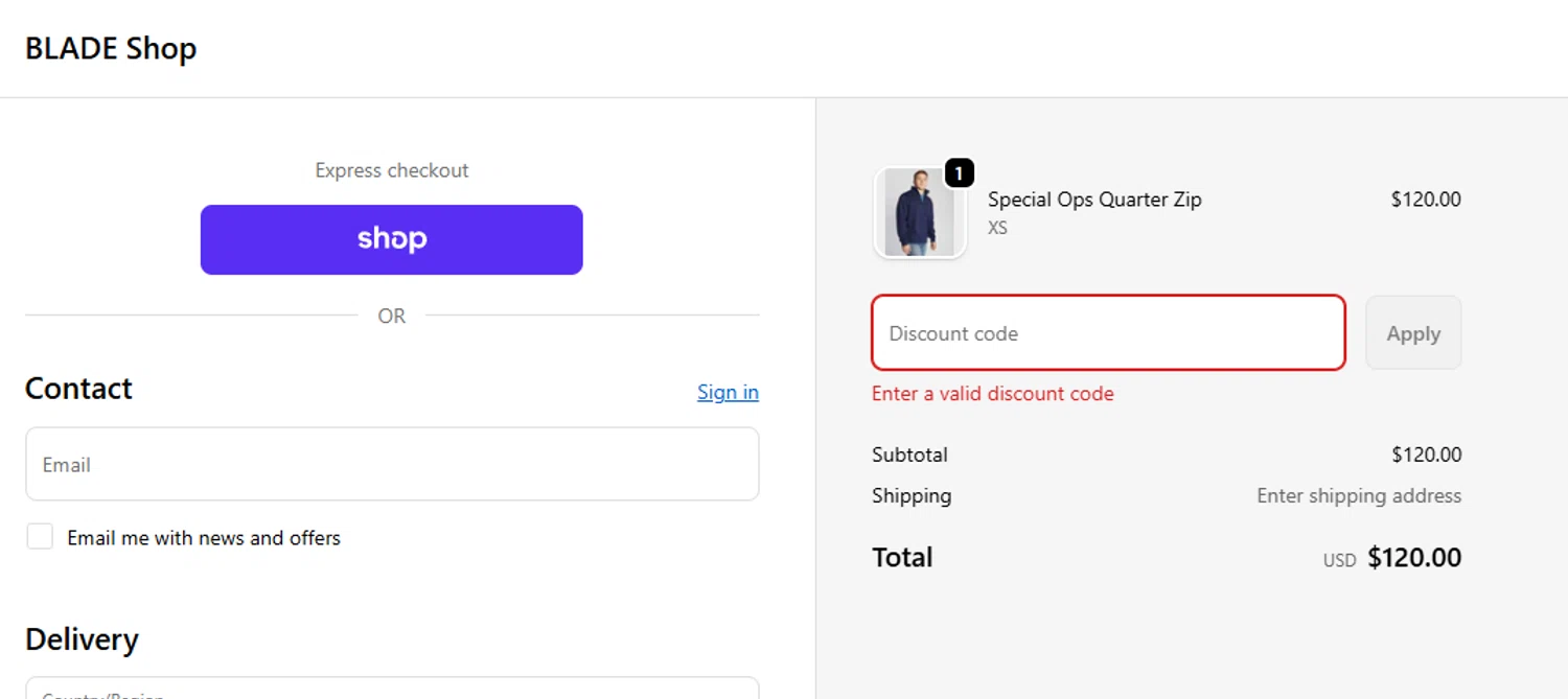 Blade promo code screenshot showing code LaurynP714 applied at Blade checkout page. Uploaded by SimplyCodes community member Olorinnnnn on Nov 26, 2025