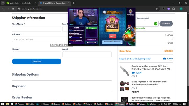 Blade HQ checkout page showing Blade HQ promo code box | Screenshot taken by SimplyCodes community member on Aug 20, 2025