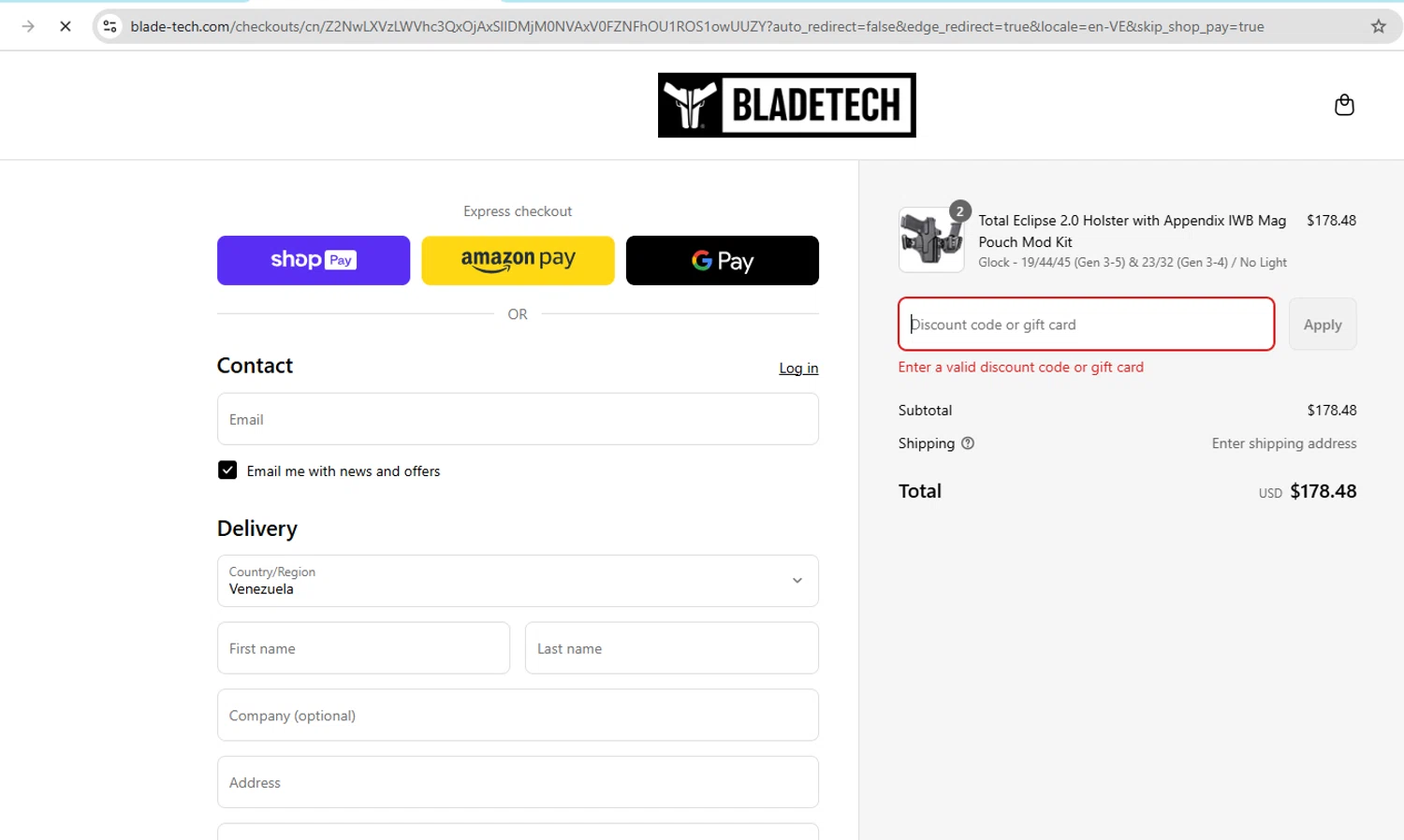 Blade-Tech discount code screenshot showing code SIGNUP10 applied at Blade-Tech checkout page. Uploaded by SimplyCodes community member YHLQMDLGN on Jun 22, 2025