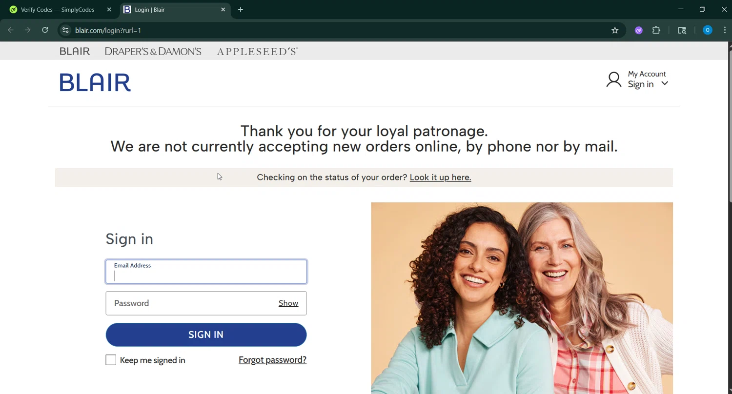 Blair promo code screenshot showing code B3PHQ applied at Blair checkout page. Uploaded by SimplyCodes community member GoldAdmiral5202 on Aug 5, 2025