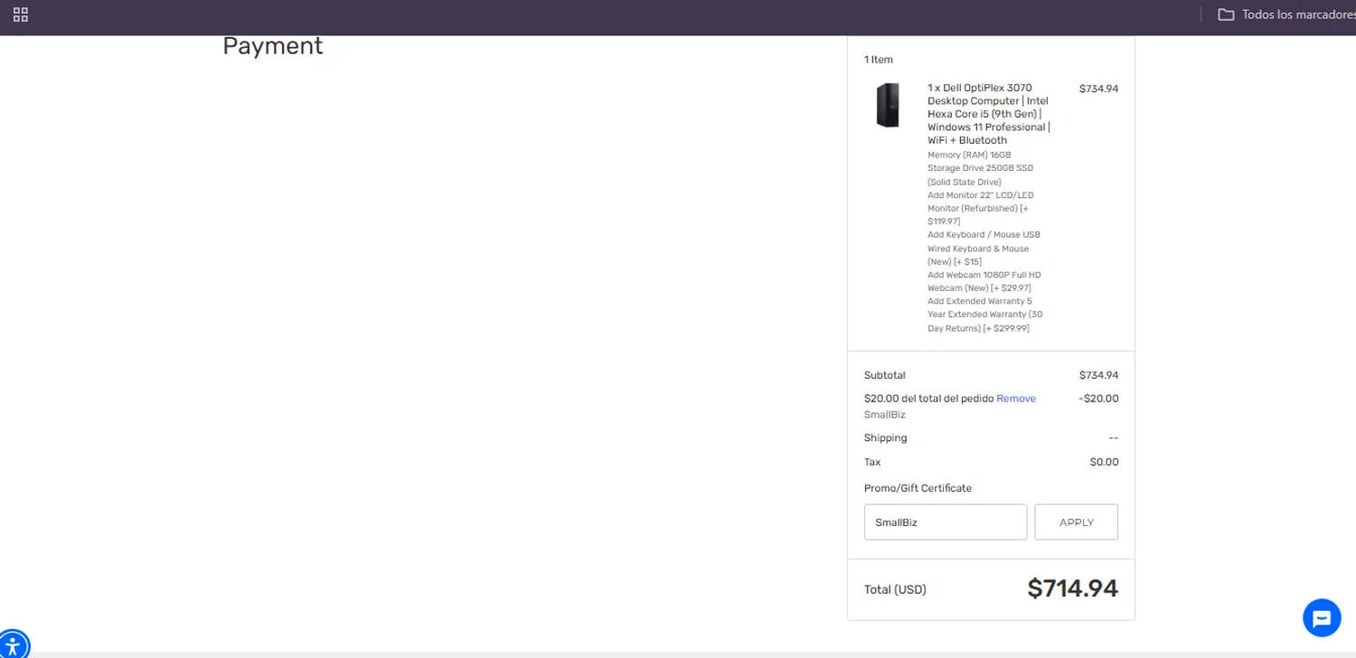BlairTech promo code screenshot showing code SmallBiz applied at BlairTech checkout page. Uploaded by SimplyCodes community member Egni_149037891 on Sep 16, 2025