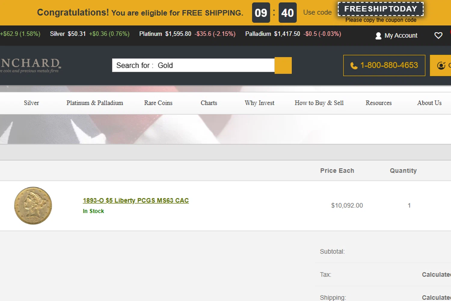 Blanchard and Company checkout page showing Blanchard and Company promo code box | Screenshot taken by SimplyCodes community member on Oct 10, 2025