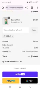 Blanco By Nature coupon verification screenshot