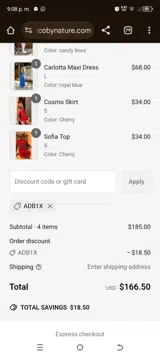 Blanco By Nature coupon verification screenshot