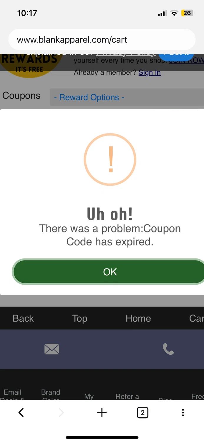 Blank Apparel coupon code screenshot showing code RELPEH applied at Blank Apparel checkout page. Uploaded by SimplyCodes community member Yoseff on Jan 12, 2025