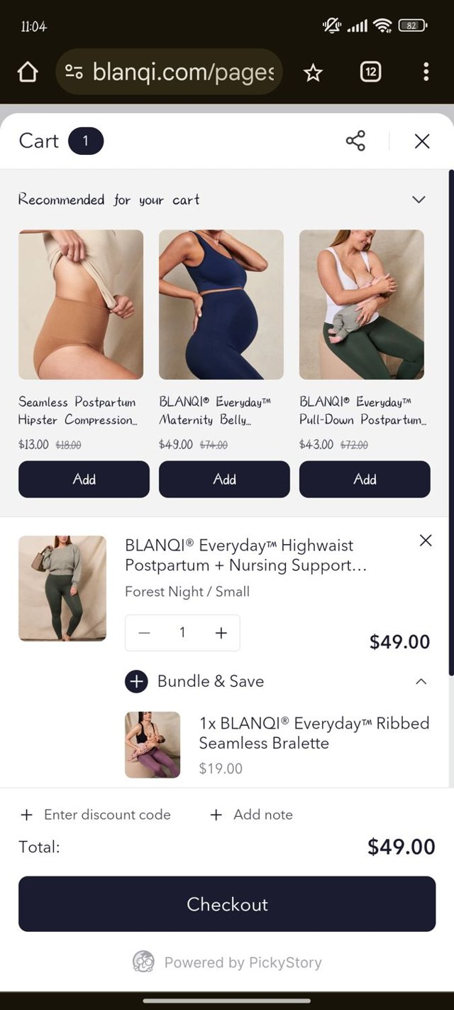 Blanqi checkout page showing Blanqi discount code box | Screenshot taken by SimplyCodes community member on Aug 29, 2024